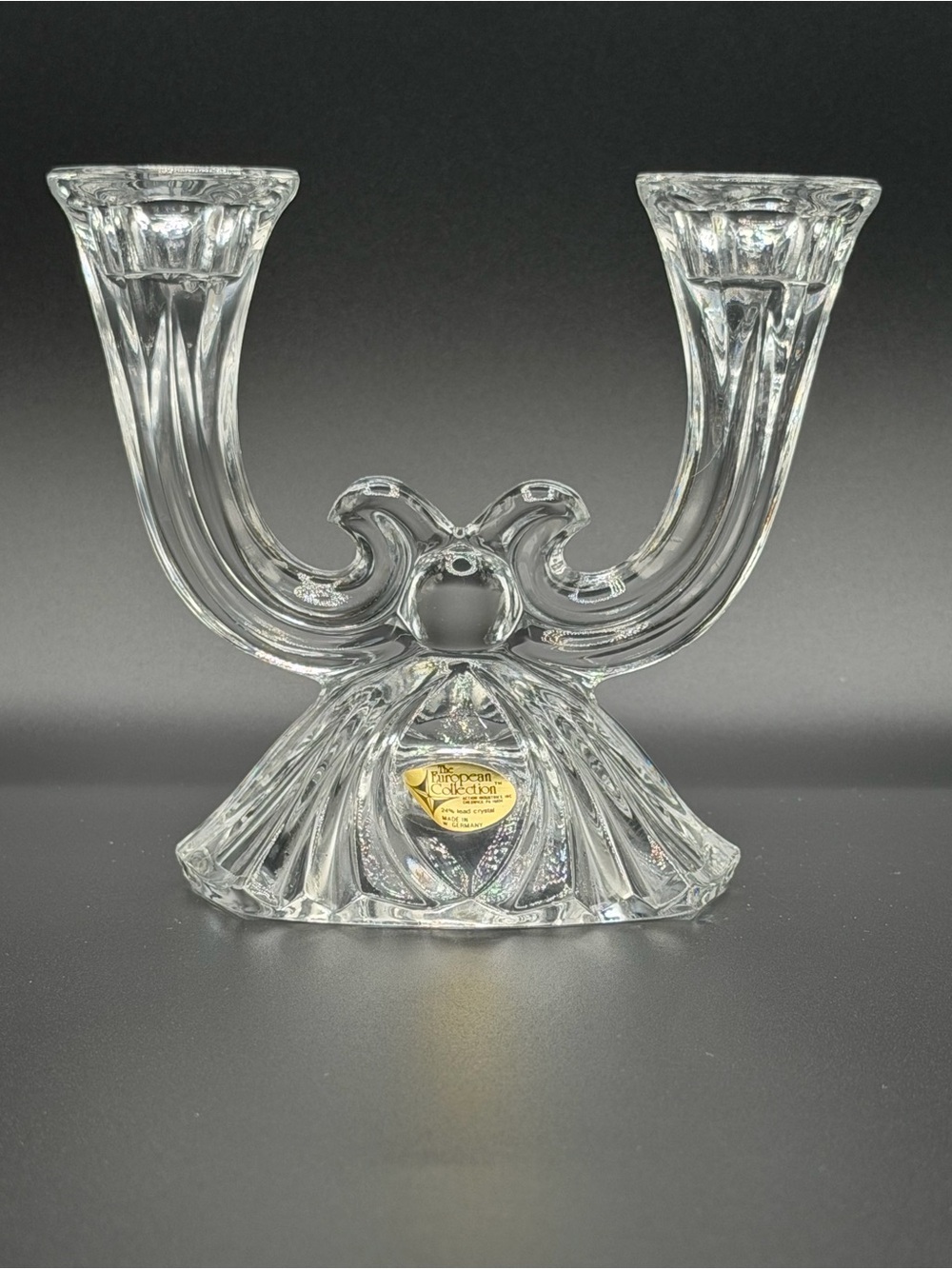 European Led Crystal Twin Candle Holder